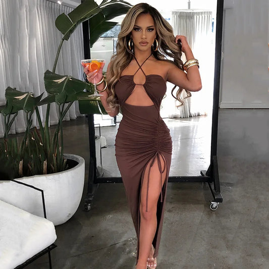 Midnight Ruched Bodycon Dress