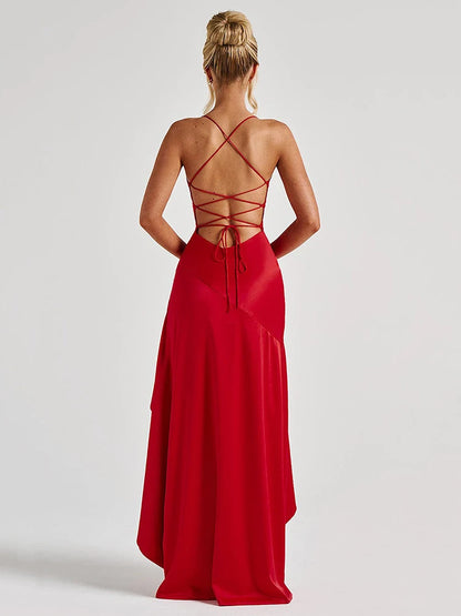 Garnet High-Slit Gown