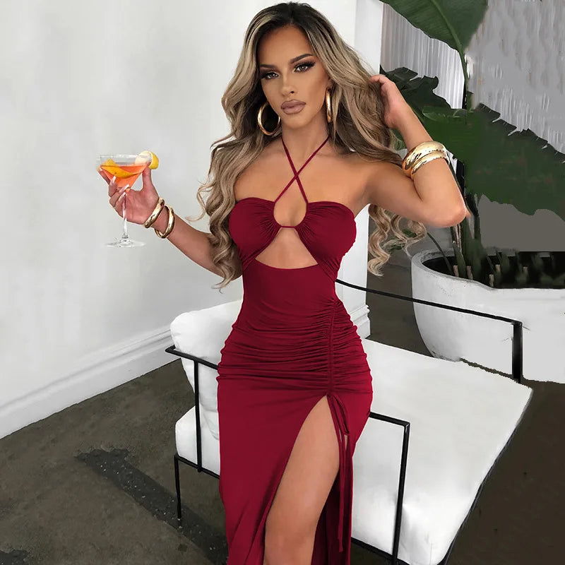 Midnight Ruched Bodycon Dress