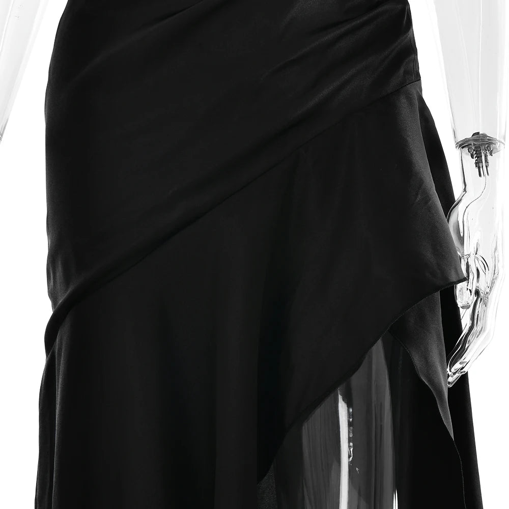 Garnet High-Slit Gown