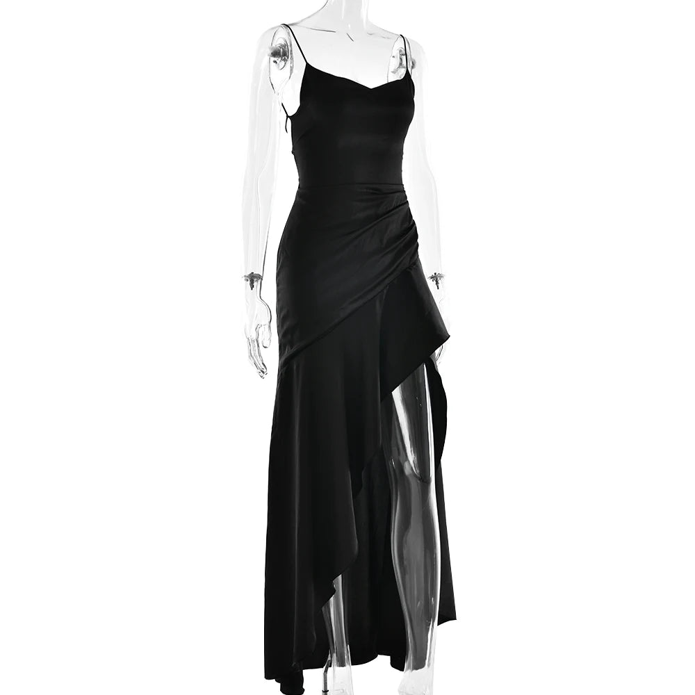 Garnet High-Slit Gown
