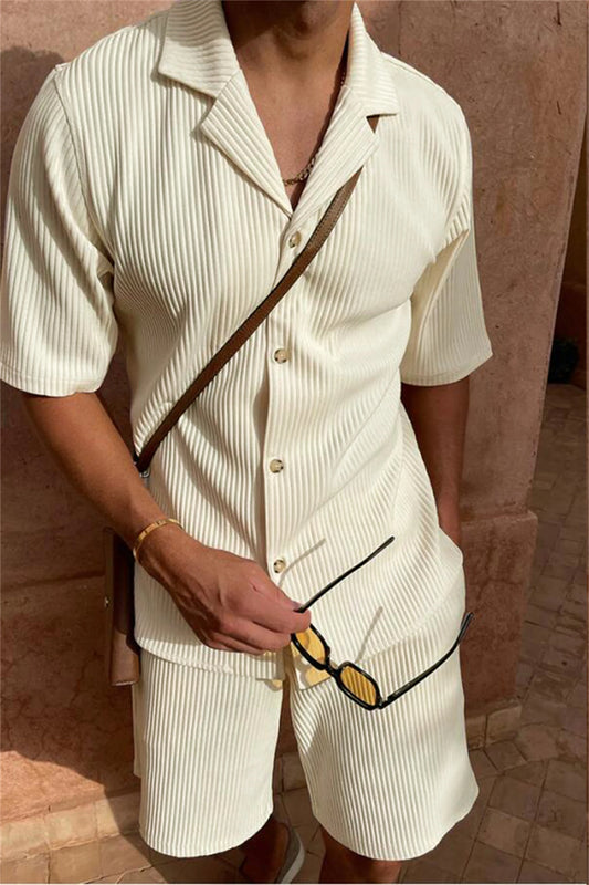 Casual Summer Shirt and Shorts Suit/Corduroy