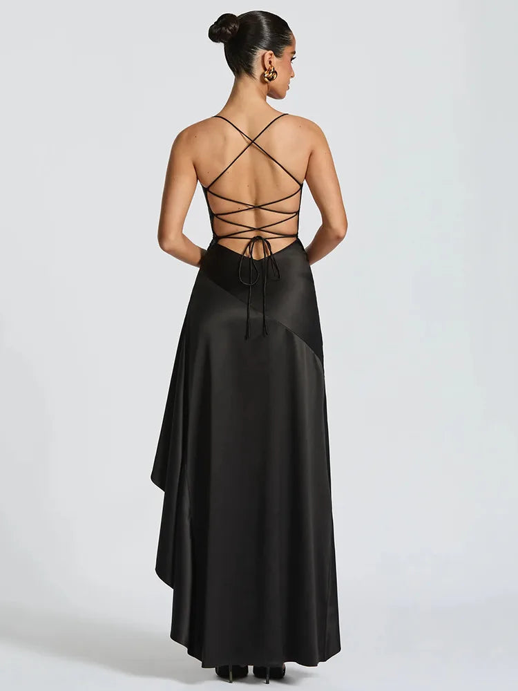 Garnet High-Slit Gown