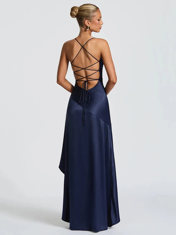 Garnet High-Slit Gown