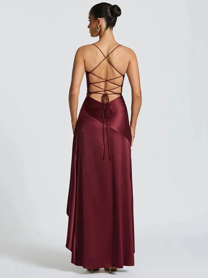 Garnet High-Slit Gown